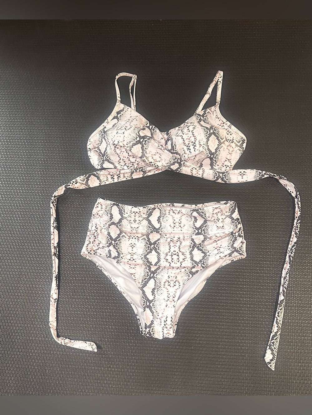 Snake Print High-Waist Bikini